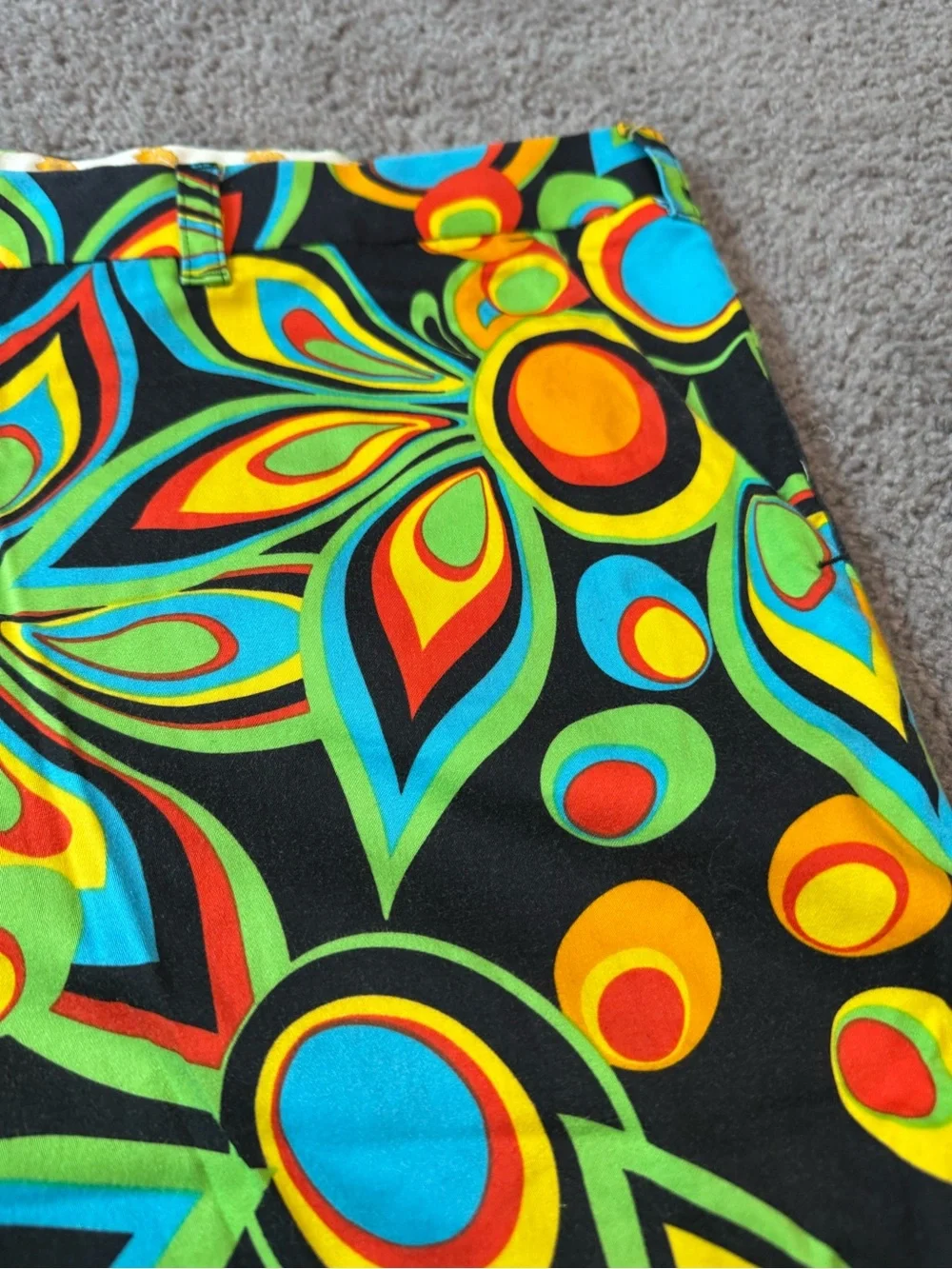Loudmouth Black golf shorts with Neon Floral Pattern - Size 42